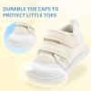 imageBaby Shoes First Walking Boys ampamp Girls Toddler Wide Toe Box Barefoot NonSlip Sole Indoor Soft Mesh Breathable Lightweight Newborn Chubby Infant Babies 624 MonthsBeige White
