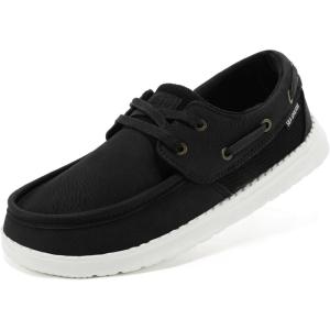 imageSTQ Womens Lace up Boat Shoes Orthopedic Comfotable Casual Loafers with Arth SupportBlack