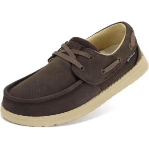 imageSTQ Womens Lace up Boat Shoes Orthopedic Comfotable Casual Loafers with Arth SupportCoffee
