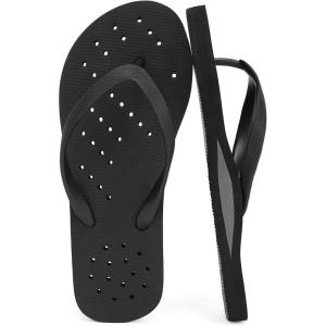 imageSTQ Shower Shoes for Women Pool Beach Flip Flops with Arch Support Quickly DryBlack