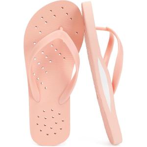 imageSTQ Shower Shoes for Women Pool Beach Flip Flops with Arch Support Quickly DryRose Pink