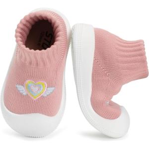 imageSTQ Baby Socks Shoes Toddler Wide Toe Box NonSlip Slippers Infant Walking Shoe Soft Baby Boys Girls Lightweight SneakersPink Love