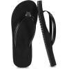 imageSTQ Orthopedic Flip Flops for WomenBeach Sandals with Arch Support for Plantar Fasciitis ReliefAll Black