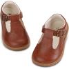 imageSTQ Toddler Mary Jane Dress Shoes Girls Ballet Flats for Party School Uniform Shoe Brown Toddler 8
