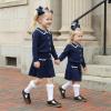 image:imageSTQ Wide Toe Box Toddler Mary Jane Dress Shoes Zero Drop Girls Ballet Flats for Party School Uniform Shoe with Hook and Loops Black Infant 4Black