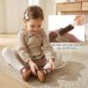 image:imageSTQ Wide Toe Box Toddler Mary Jane Dress Shoes Zero Drop Girls Ballet Flats for Party School Uniform Shoe with Hook and Loops Black Infant 4Brown