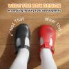 image:imageSTQ Wide Toe Box Toddler Mary Jane Dress Shoes Zero Drop Girls Ballet Flats for Party School Uniform Shoe with Hook and Loops Black Infant 4Red