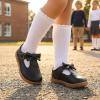 image:imageSTQ Toddler Girls Dress Shoes Wide Toe Box Mary Jane Flats Zero Drop T Strap Ballet Wedding Flower Uniform School Shoe with NonSlipBlack