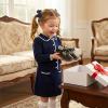 image:imageSTQ Toddler Girls Dress Shoes Wide Toe Box Mary Jane Flats Zero Drop T Strap Ballet Wedding Flower Uniform School Shoe with NonSlipBlack