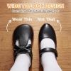 image:imageSTQ Toddler Girls Dress Shoes Wide Toe Box Mary Jane Flats Zero Drop T Strap Ballet Wedding Flower Uniform School Shoe with NonSlipBlack