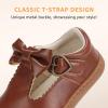 image:imageSTQ Toddler Girls Dress Shoes Wide Toe Box Mary Jane Flats Zero Drop T Strap Ballet Wedding Flower Uniform School Shoe with NonSlipBrown