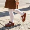 image:imageSTQ Toddler Girls Dress Shoes Wide Toe Box Mary Jane Flats Zero Drop T Strap Ballet Wedding Flower Uniform School Shoe with NonSlipBrown