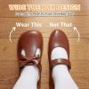 image:imageSTQ Toddler Girls Dress Shoes Wide Toe Box Mary Jane Flats Zero Drop T Strap Ballet Wedding Flower Uniform School Shoe with NonSlipBrown
