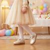 image:imageSTQ Toddler Girls Dress Shoes Wide Toe Box Mary Jane Flats Zero Drop T Strap Ballet Wedding Flower Uniform School Shoe with NonSlipGold