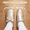 image:imageSTQ Toddler Girls Dress Shoes Wide Toe Box Mary Jane Flats Zero Drop T Strap Ballet Wedding Flower Uniform School Shoe with NonSlipGold