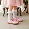 image:imageSTQ Toddler Girls Dress Shoes Wide Toe Box Mary Jane Flats Zero Drop T Strap Ballet Wedding Flower Uniform School Shoe with NonSlipPink