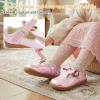 image:imageSTQ Toddler Girls Dress Shoes Wide Toe Box Mary Jane Flats Zero Drop T Strap Ballet Wedding Flower Uniform School Shoe with NonSlipPink