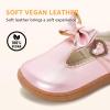 image:imageSTQ Toddler Girls Dress Shoes Wide Toe Box Mary Jane Flats Zero Drop T Strap Ballet Wedding Flower Uniform School Shoe with NonSlipPink