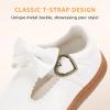image:imageSTQ Toddler Girls Dress Shoes Wide Toe Box Mary Jane Flats Zero Drop T Strap Ballet Wedding Flower Uniform School Shoe with NonSlipWhite