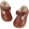 image:imageSTQ Toddler Girls Dress Shoes Wide Toe Box Mary Jane Flats Zero Drop T Strap Ballet Wedding Flower Uniform School Shoe with NonSlipBrown