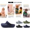 image:imageSTQ Kids Garden Clogs with Backstrap  Slip on Boys Girls Water Sandals  Fuzzy Lined Slippers  Toddler Little Kid Big KidNavy Fur
