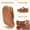 image:imageSTQ Toddler Boy Girl Sandals Wide Toe Box Mary Jane Dress Shoes for Party School Uniform Summer Flower Girls ShoesBrown