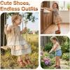 image:imageSTQ Toddler Boy Girl Sandals Wide Toe Box Mary Jane Dress Shoes for Party School Uniform Summer Flower Girls ShoesBrown