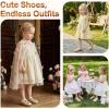 image:imageSTQ Toddler Boy Girl Sandals Wide Toe Box Mary Jane Dress Shoes for Party School Uniform Summer Flower Girls ShoesGold