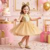 image:imageSTQ Toddler Boy Girl Sandals Wide Toe Box Mary Jane Dress Shoes for Party School Uniform Summer Flower Girls ShoesGold