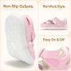image:imageSTQ Toddler Boy Girl Sandals Wide Toe Box Mary Jane Dress Shoes for Party School Uniform Summer Flower Girls ShoesWater Pink