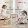 image:imageSTQ Toddler Girls Sandals Wide Toe Box Summer Mary Jane Flower Girl Shoes Comfortable Dress Flats for Wedding Church Party White Little Kids Size 10