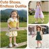 image:imageSTQ Toddler Girls Sandals Wide Toe Box Summer Mary Jane Flower Girl Shoes Comfortable Dress Flats for Wedding Church Party White Little Kids Size 10