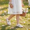 image:imageSTQ Toddler Girls Sandals Wide Toe Box Summer Mary Jane Flower Girl Shoes Comfortable Dress Flats for Wedding Church Party White Little Kids Size 10