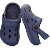 image:imageSTQ Kids Garden Clogs with Backstrap  Slip on Boys Girls Water Sandals  Fuzzy Lined Slippers  Toddler Little Kid Big KidNavy Fur