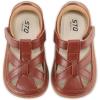 image:imageSTQ Toddler Boy Girl Sandals Wide Toe Box Mary Jane Dress Shoes for Party School Uniform Summer Flower Girls ShoesBrown