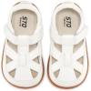 image:imageSTQ Toddler Girls Sandals Wide Toe Box Summer Mary Jane Flower Girl Shoes Comfortable Dress Flats for Wedding Church Party White Little Kids Size 10