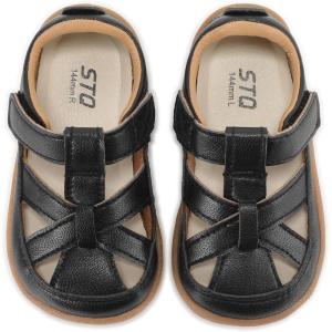 image:imageSTQ Toddler Boy Girl Sandals Wide Toe Box Mary Jane Dress Shoes for Party School Uniform Summer Flower Girls ShoesBlack