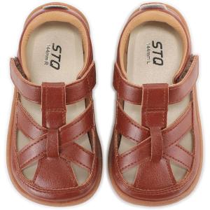 image:imageSTQ Toddler Boy Girl Sandals Wide Toe Box Mary Jane Dress Shoes for Party School Uniform Summer Flower Girls ShoesBrown