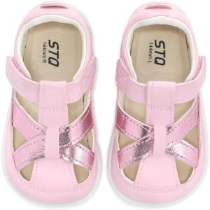 image:imageSTQ Toddler Boy Girl Sandals Wide Toe Box Mary Jane Dress Shoes for Party School Uniform Summer Flower Girls ShoesWater Pink