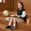 image:imageSTQ Toddler Girls Sneaker Wide Toe Box Non Slip Barefoot Shoe Comfortable Walking Shoes with Hook and Loop Graphite Black Toddler 8