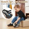 image:imageSTQ Toddler Girls Sneaker Wide Toe Box Non Slip Barefoot Shoe Comfortable Walking Shoes with Hook and Loop Graphite Black Toddler 8