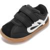 image:imageSTQ Toddler Girls Sneaker Wide Toe Box Non Slip Barefoot Shoe Comfortable Walking Shoes with Hook and Loop Graphite Black Toddler 8