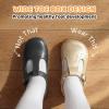 image:imageSTQ Wide Toe Box Toddler Mary Jane Dress Shoes Zero Drop Girls Ballet Flats for Party School Uniform with Hook and LoopsGold