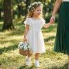 image:imageSTQ Wide Toe Box Toddler Mary Jane Dress Shoes Zero Drop Girls Ballet Flats for Party School Uniform with Hook and LoopsWhite