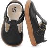 image:imageSTQ Wide Toe Box Toddler Mary Jane Dress Shoes Zero Drop Girls Ballet Flats for Party School Uniform with Hook and LoopsBlack