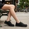 image:imageSTQ Womens Lace up Loafers  Orthopedic Comfort Boat Shoes with Arch Support for Plantar Fasciitis Relief Slip on Casual Business Lightweight BreathableAll Black