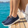 image:imageSTQ Womens Lace up Loafers  Orthopedic Comfort Boat Shoes with Arch Support for Plantar Fasciitis Relief Slip on Casual Business Lightweight BreathableNavy