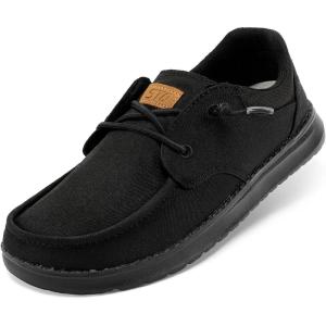 image:imageSTQ Womens Lace up Loafers  Orthopedic Comfort Boat Shoes with Arch Support for Plantar Fasciitis Relief Slip on Casual Business Lightweight BreathableAll Black