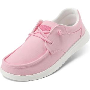 image:imageSTQ Womens Lace up Loafers  Orthopedic Comfort Boat Shoes with Arch Support for Plantar Fasciitis Relief Slip on Casual Business Lightweight BreathableWater Pink