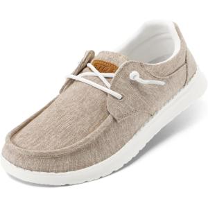 image:imageSTQ Womens Lace up Loafers  Orthopedic Comfort Boat Shoes with Arch Support for Plantar Fasciitis Relief Slip on Casual Business Lightweight BreathableBrownness